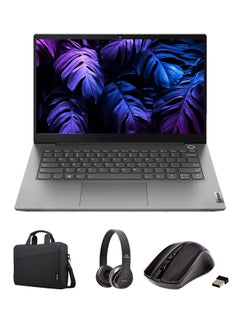Buy Thinkbook 14 G2 ITL Laptop With 14 Inch Display, Core i7-1165G7 Processor/16GB RAM/1TB SSD/Intel Iris XE Graphics/Windows 10 Pro With Laptop Bag + Wireless Mouse + BT Headphone English Grey in UAE