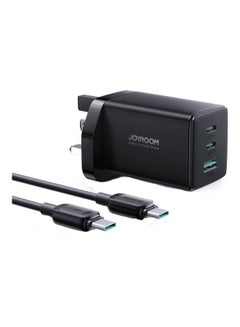اشتري Gan Ultra 65W 2C1A Fast Charger 100W C To C Cable 1.2m Wall Compatible With MacBook Pro/Air, Dell XPS, iPhone 14, iPad Pro, Galaxy S23, Pixel 7, Steam Deck Black في الامارات