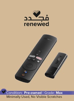اشتري Renewed - Mi TV Stick 4K Ultra HD Streaming Device, Android TV 11 With Google Assistant Voice Remote Control Streaming Media Player Black في السعودية
