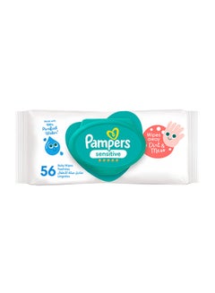 Buy Sensitive Protect Baby Wipes with 100% Purified Water for Hands and Face 56 Count in UAE