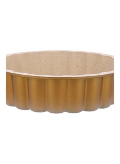 Buy Elegant Bundt Cake Pan Aluminium Bakeware Beautiful Design Cake Tin Beige 26x7cm in UAE