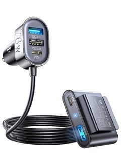 اشتري Usb C 78W Fast Car Charger 5 Multi Port Pd3.0 And Pps Double Type C Adapter Qc3.0 Car Cell Phone Charge For Iphone 14/13 Samsung Android Black في الامارات