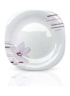 اشتري Opalware Dessert PlateRF112408.5"White Plate with Elegant Floral Print Non-Toxic and Hygenic Food-Grade Material Dishwasher and Freezer Safe Serveware Dinnerware One Piece لون أبيض 8.5بوصة في الامارات