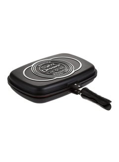 Buy Double Sided Grill Pan Black 36centimeter in Saudi Arabia