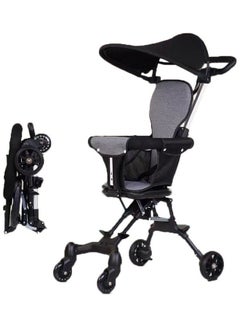 Buy 4 Wheels Baby Stroller Lightweight Quick One Hand Fold With Top Tray Compact And Stylish Design For Newborn To 3 Years in Saudi Arabia