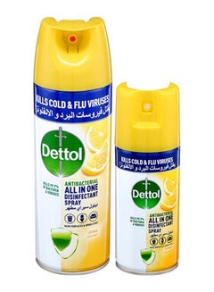 Buy Citrus Antibacterial All In One Disinfectant Spray Pack of 2 Yellow 450+170ml in UAE