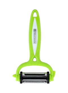 اشتري Royalford 3-in-1 Peeler RF10734 Straight, Zig-Zag, Shredded Premium 3 Stainless Steel Rotary Blades Peeler Perfect for Cabbage, Zucchini, Carrot, Apple GREEN في الامارات