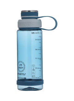 اشتري Royalford 650 ml Water Bottle- RF11117 Transparent Plastic Bottle with Attached Easy Twist Lock Stylish Design with Measurements Water Bottle for School, Office and Gym Leak-Proof BLUE في الامارات