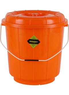 Buy Royalford 13 L Plastic Bucket with Lid- RF11718 Multi-Purpose Utility Bucket with a Lid and steel Handle Break-Resistant, Light-Weight, Durable and Stylish Assorted Colors in UAE