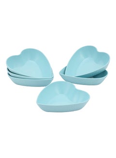 Buy Royalford Snack Plate Set- RF11299 Pack of 6 Heart-Shaped Snack Plate Set, Premium-Quality, Light-Weight, BPA-Free and Food-Grade Plate Perfect for Serving Salads, Snacks, Desserts Blue Assorted Colors in UAE