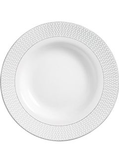 اشتري Royalford Velvett Collection 9" Stella White Soup Plate- RF11754 Premium-Quality Opalware, Light-Weight and Food-Grade Plate with Elegant Hexagonal Design White 9inch في الامارات