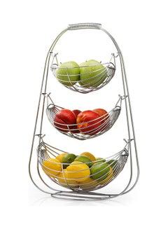 Buy Fruit Basket, 3 Layer Hammock Design Basket, RF11133 | Vegetables Countertop Bowl Storage | Detachable Bread, Snacks Baskets Holder | Large Capacity Fruit Tray 35x25x56cm in UAE