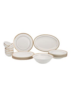 Buy Premium Porcelain Dinner Set, 20pcs Set, RF10490 | Chip Resistant | Dishwasher Safe | Freezer Safe | Plates, Dishes, Bowls, Spoons, Service For 6 White in UAE