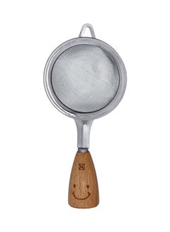 Buy Flour Sifter, Stainless Steel with Wooden Handle, RF10657 | Fine Mesh Strainer | Ideal for Tea/Coffee Powder, Juice Vegetable Fruit Filte Silver/Brown 19.4x8.8x3.5cm in UAE