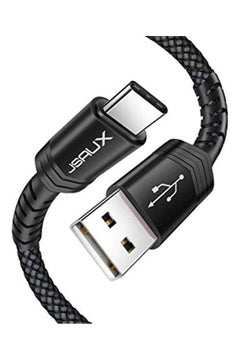 اشتري Flex Series Cable - USB-A to USB-C Cable -  3A Fast Charging Durable Nylon Braided cable,1m أسود في مصر