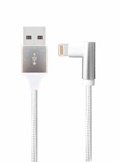 Buy 1M Nylon Braided USB A to Lightning Cable White in Saudi Arabia