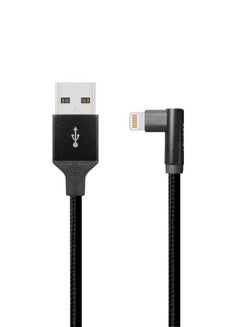 اشتري كابل USB A إلى لايتنينج مضفر مصنوع من النايلون بطول 1 متر لون أسود. في السعودية