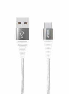 Buy 1M Nylon Braided UAB A to Micro USB Cable White in UAE