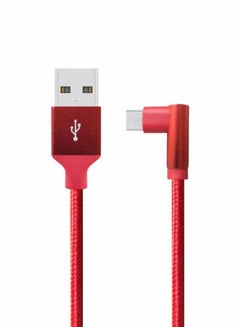 اشتري كابل USB A إلى مايكرو USB، مضفر ومصنوع من النايلون بطول 1 متر أحمر في السعودية