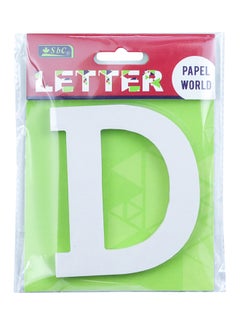 Buy D Letter Designed Wooden Craft Supply White in Saudi Arabia