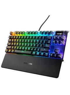 اشتري SteelSeries Apex 7 TKL Mechanical Gaming Keyboard, OLED Display, Red Switches, American QWERTY Layout في الامارات