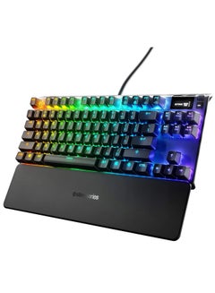 اشتري لوحة مفاتيح الألعاب الميكانيكية SteelSeries Apex 7 TKL، شاشة OLED، مفاتيح حمراء، تخطيط QWERTY أمريكي في الامارات