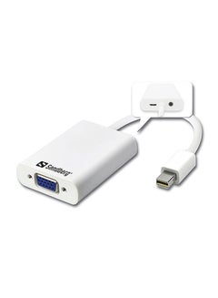 Buy MiniDP To VGA Plus Audio Adapter White in UAE