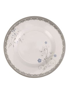 Buy Royalford Melamineware Flat Plate, Round Dinner Plate RF10603 Plate with Elegant Floral Design Ideal for Dinner, Lunch, Breakfast, Parties & More White 10inch in UAE