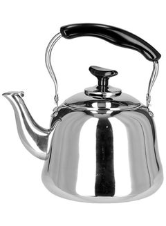اشتري Whistling Kettle Stainless Steel Kettle Tea Coffee Kettle With Handle And Flip-Up Pouring Spout Silver 6Liters في الامارات