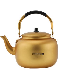 اشتري Royalford 4.0L Golden-Finish Aluminum Tea Kettle- RF10769| Rust and Corrosion Resistant Body with Comfortable and Anti-Scald Handle| Induction Compatible| Perfect for Indoor and Outdoor Use| Golden Gold في السعودية