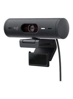 اشتري Brio 500 Full HD Webcam with Auto Light Correction, Show Mode, Dual Noise Reduction Mics, Privacy Cover, Works Microsoft Teams, Google Meet, Zoom, USB-C Cable Black في السعودية