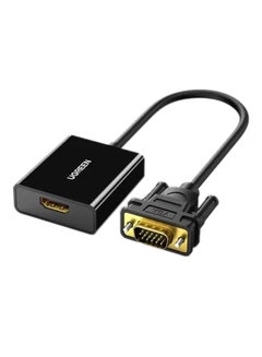 اشتري HDMI To VGA Adapter With 3.5mm Audio Jack Black في السعودية