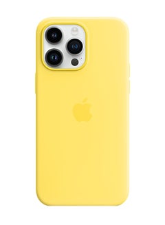 Buy iPhone 14 Pro Max Silicone Case With MagSafe Canary Yellow in UAE