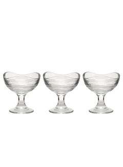 Buy Royalford Ice Cream Cup Set| Premium Glassware| RF10460| Transparent Serving bowl| Glass Bowl| Elegant Design| Pack of 3 Clear in UAE