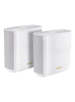 اشتري ZenWiFi XT9 AX7800 Tri-Band WiFi 6 Mesh System (2 Pack) White, 802.11ax, up to 5700 sq ft & 6+ rooms, AiMesh, Lifetime Free Internet Security, Parental Controls, Easy Setup, 2.5G WAN port White في السعودية