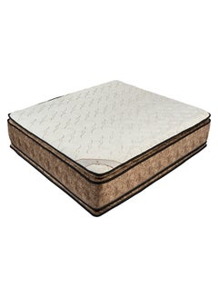 Buy Multi-Layered Spring Bed Super King Size Mattress White/Light Brown 200x200cm in Saudi Arabia