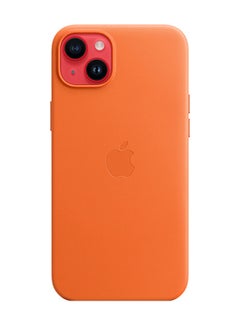 Buy iPhone 14 Plus Leather Case with MagSafe Orange in UAE