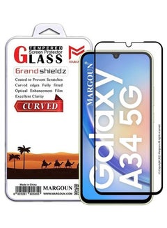 Buy Screen Protector for Samsung Galaxy A34 5G Full Coverage Screen Glass 9H Hardness Anti Fingerprint Scratch CLEAR in UAE