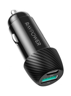 Buy Car Charger USB C And PD 49 Watts Black in Saudi Arabia