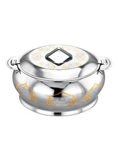 Buy Romeo Stainless Steel Hotpot- RF11446| Food-Grade Hot And Cold Hotpot With Double Wall Vacuum Insulation| Firm Twist Lock To Keep Food Fresh For Long| Elegant And Unique Design, Perfect For Rice, Roti, Curry| Silver Silver 3500ml in UAE