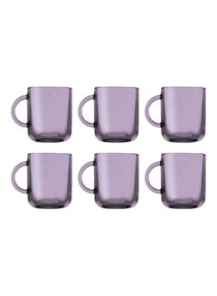Buy Pasabahce Colored Tea Mug Set Of 6 Mug- 245 Ml -Suitable For Hot And Cold Drinks-Turkey Origin Purple in Egypt