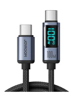 Buy 100W Usb C To Usb C Digital Display Cable Fast Charging Data Transfer Power Delivery For Samsung S21 Plus Huawei P30 Black in Egypt