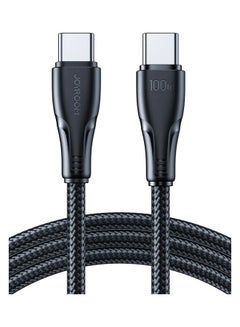 اشتري Type C Cable 100W 1.2M Usb C To C Fast Charging Cable Pd3.0 Scp Bc1.2 5A Braided Phone Usb C Cable For Samsung S23 Plus Huawei P40 Black في الامارات