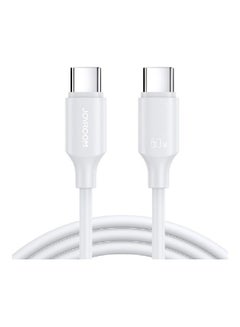 اشتري 60W Usb C To Usb C Cable 1M Pd Fast Charging Cord Type C Compatible With Samsung Galaxy S23/22/Z Fold/Z Flip Google Pixel 7/6A Ps5 White في الامارات