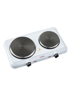 اشتري Electric Hot Plate - Double Burner Stove with Adjustable Temperature Control and Overheat Protection for Cooking Convenience 2500.0 W PR81524 White في الامارات