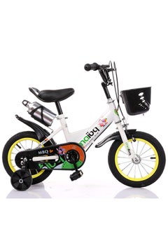 Buy Children's Bike With Training Wheels Water Bottle And Front Basket 12inch in UAE