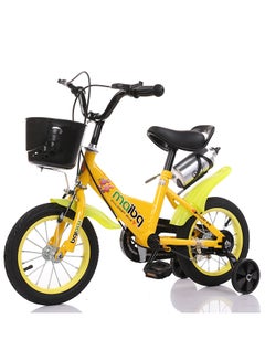 Buy Children's Bike With Training Wheels Water Bottle And Front Basket 14inch in UAE