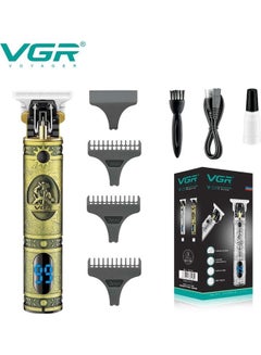 اشتري ماكينة قص الشعر VGR المحمولة والقابلة للشحن بدون سلك، تستخدم للرجال، تحتوي على منشار قديم الطراز، وهي مخصصة لتشذيب الشعر بشكل محترف، تحمل الرقم V-228. ذهبي في مصر