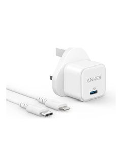 اشتري USB C Plug, Anker 20W Fast USB C Charger Plug, PowerPort III 20W Cube iPhone Charger with USB-C to Lightning Cable for iPhone 14/14 Pro/14 Pro Max/13 Pro/13 Pro Max, Galaxy, iPad White في الامارات