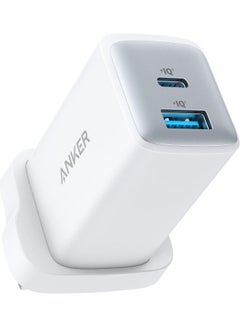 اشتري Anker USB C Charger 65W, 725 GaN Charger, Ultra-Compact Dual-Port USB C Charger for MacBook Pro/Air, iPad Pro, Galaxy S22+/S21, Dell XPS 13, Note 20/10+, iPhone 14 Pro Max/14/13, Pixel, and More White في السعودية